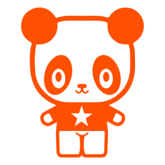 Young Star Panda Decal (Orange)